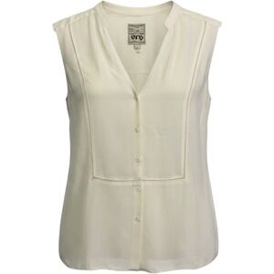 Go GoSilk Go See What You Can See Top Blouse White Silk XS Quiet Luxury Capsule